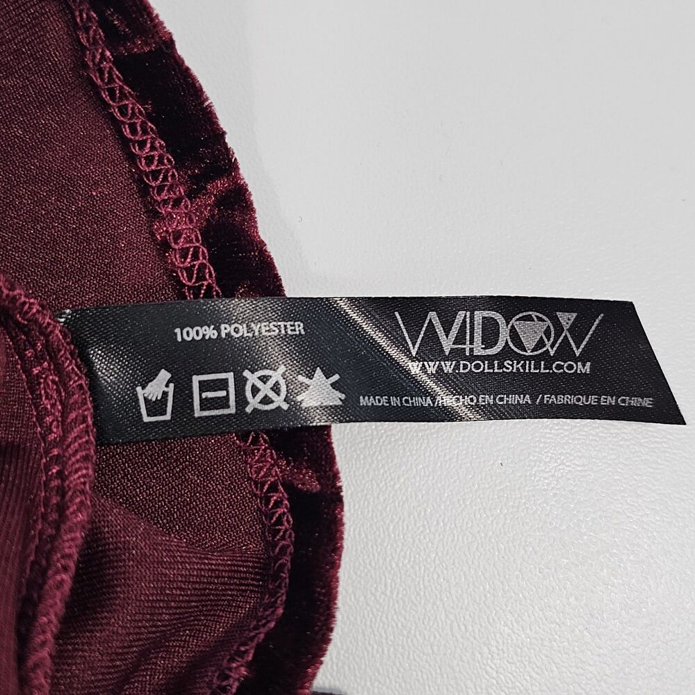 Dolls Kill Widow Red Velvet Lace Trim Mini Dress Size S Vampire Goth Witch NWT - Picture 6 of 8